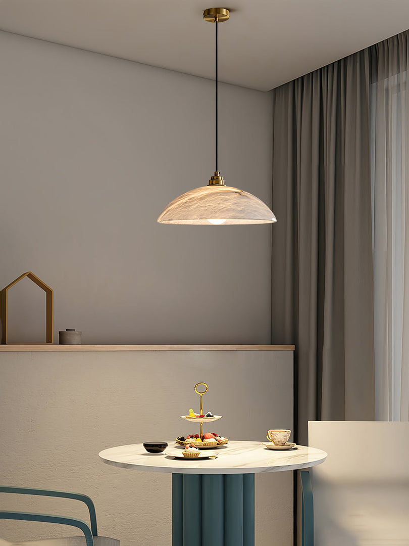 Natural Stone Plug-In Swag Pendant Light