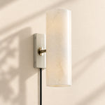 Cargar imagen en el visor de la Galería, Wolvina Plug-In Natural Marble Tube Wall Sconce