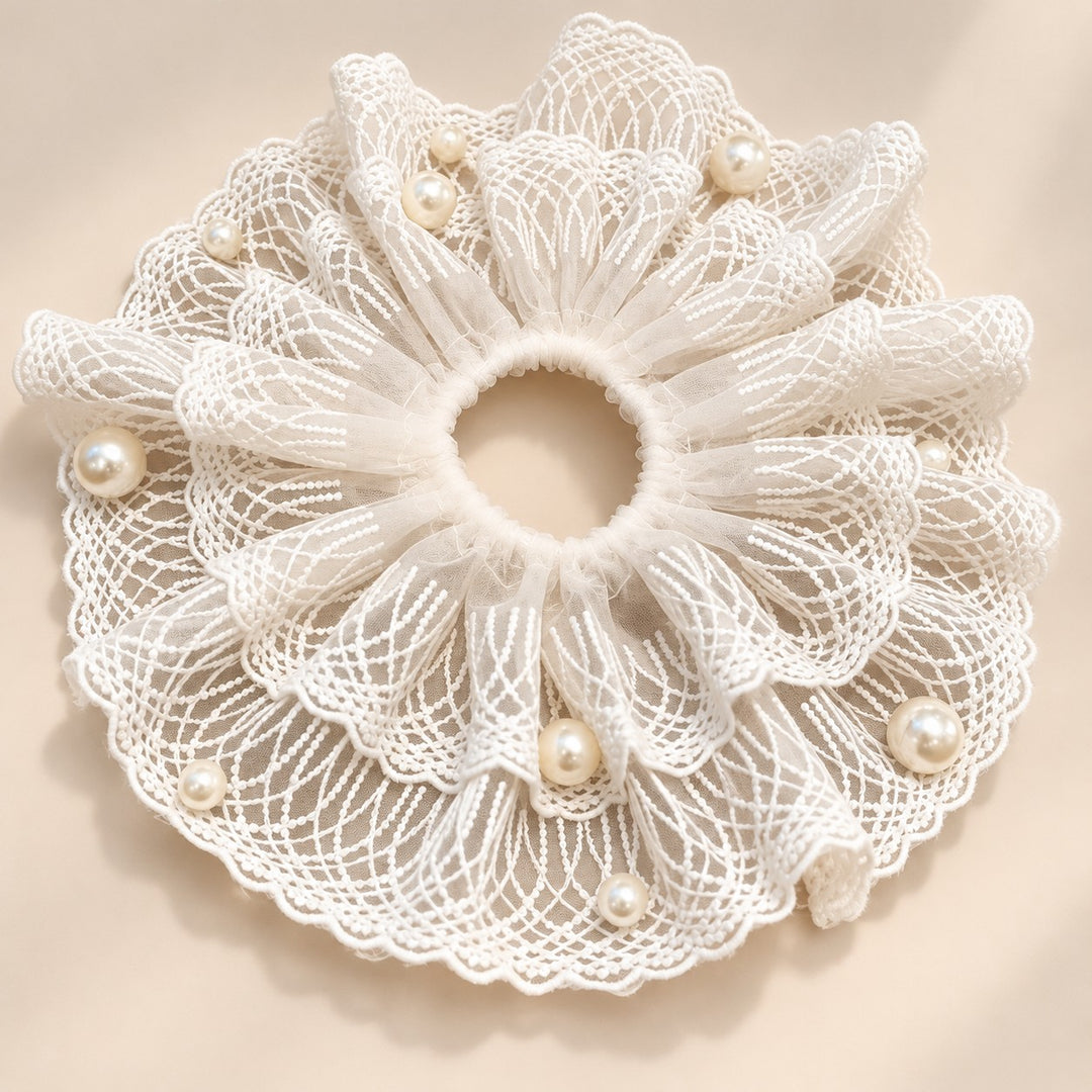 Vintage Lace Lamp Shade Covers with Bows, Pearls & Floral Details