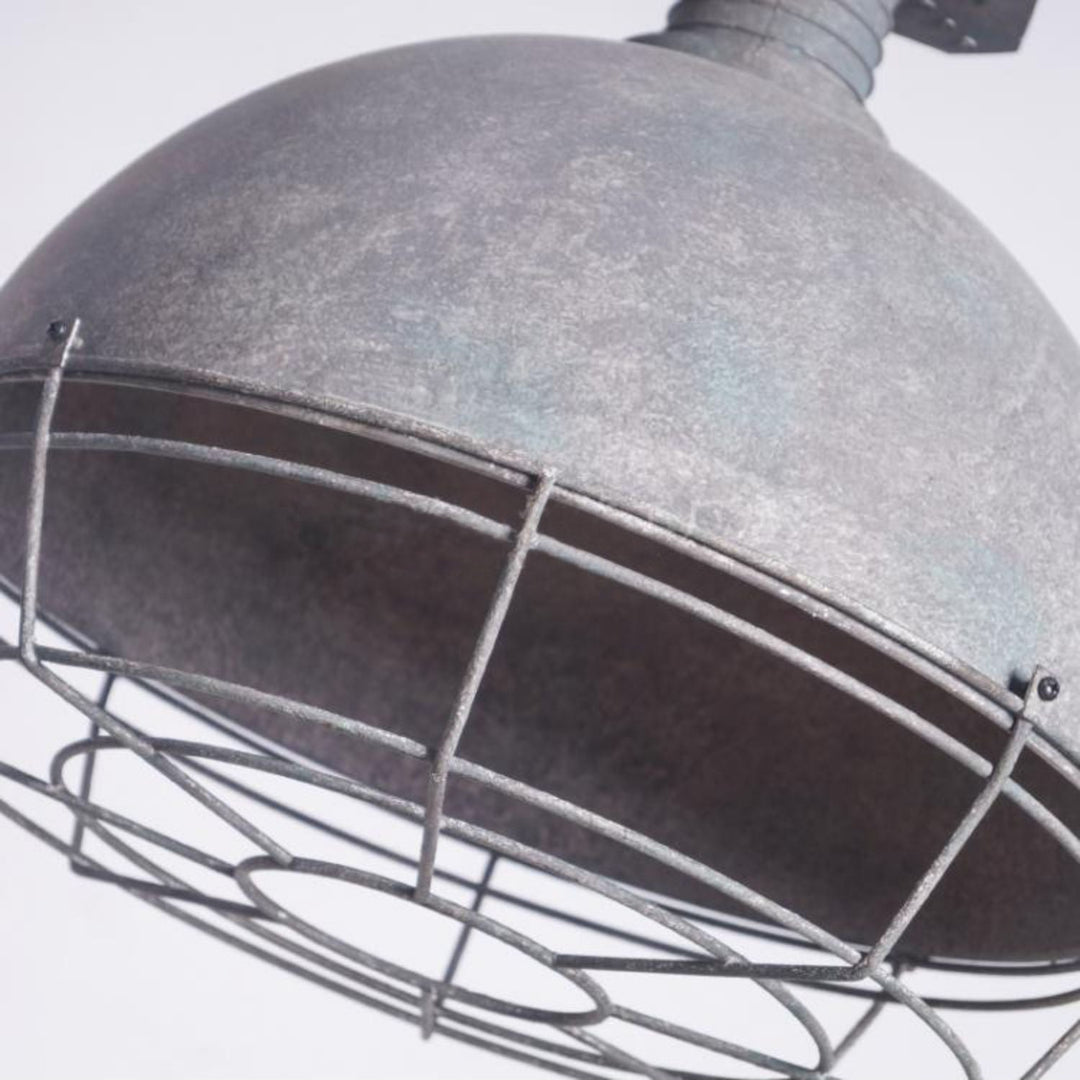 Lámpara Colgante Industrial de Metal con Jaula