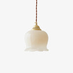 Load image into Gallery viewer, Brass Resin Petal Plug-In Pendant