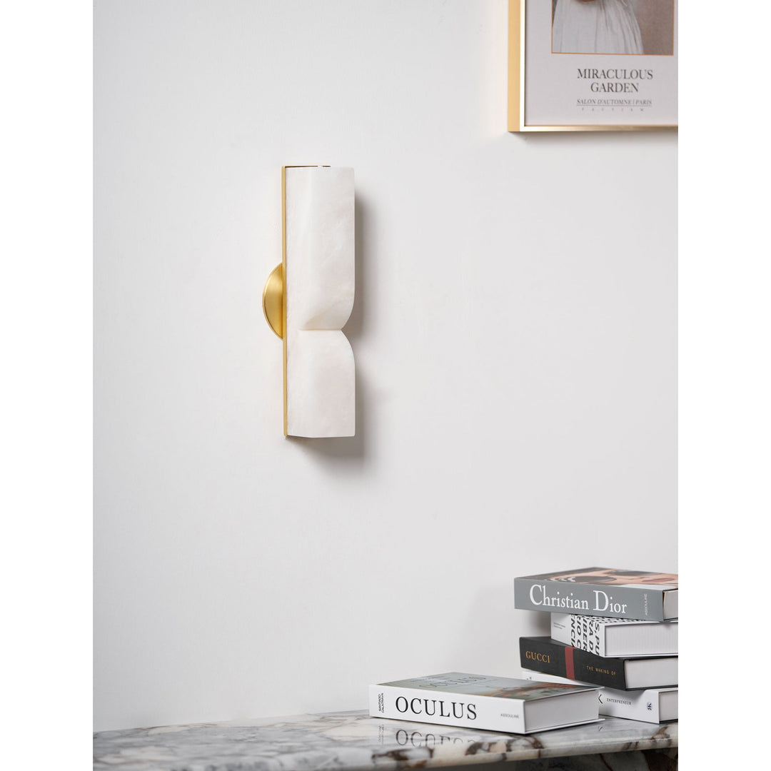 Lámpara de Pared Rectangular Moderna de Alabastro – Aplique Minimalista para Dormitorio, Pasillo y Sala
