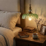 Load image into Gallery viewer, Verdoma Flower Glass Pendant Light - Vintage Floral Design for Living and Dining U01