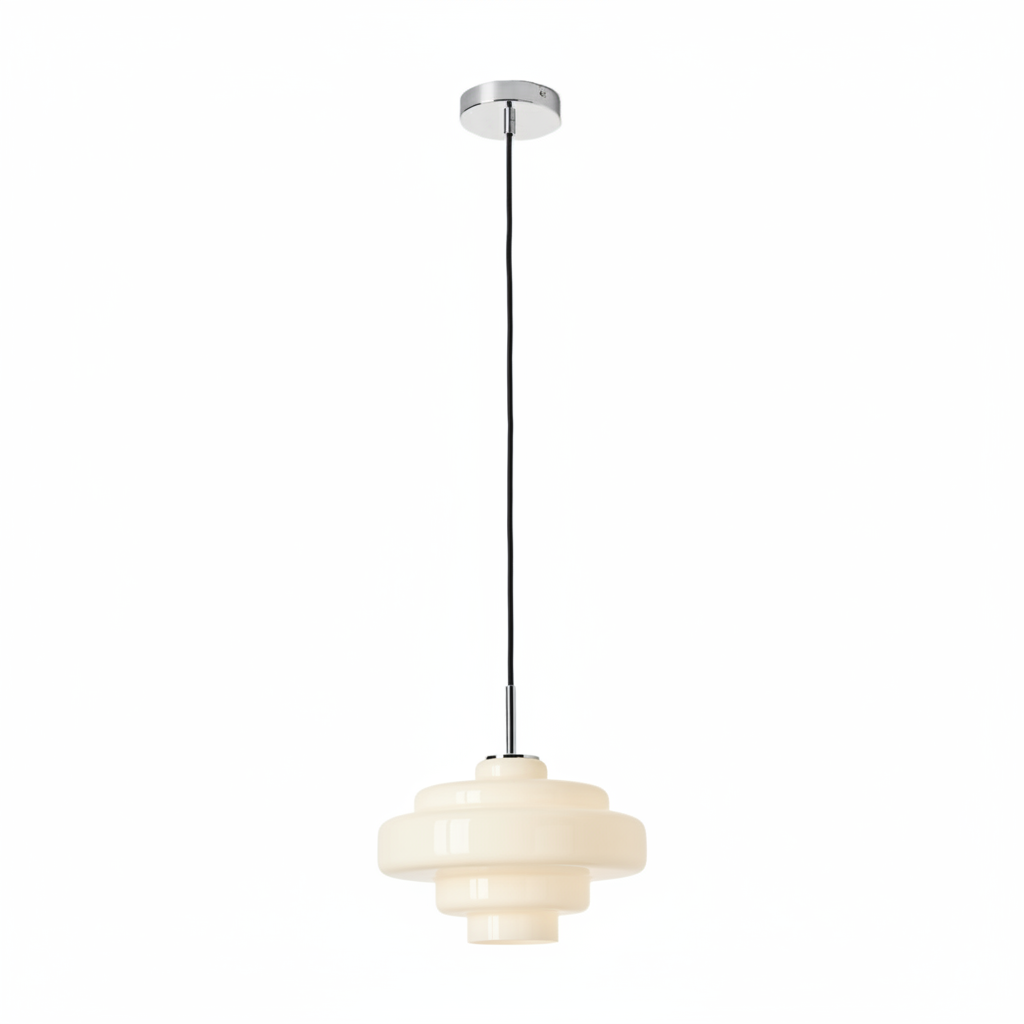 Koloro Modern Art-Inspired Curved Glass Pendant Fixture - Transitional Style Lighting for Living Spaces