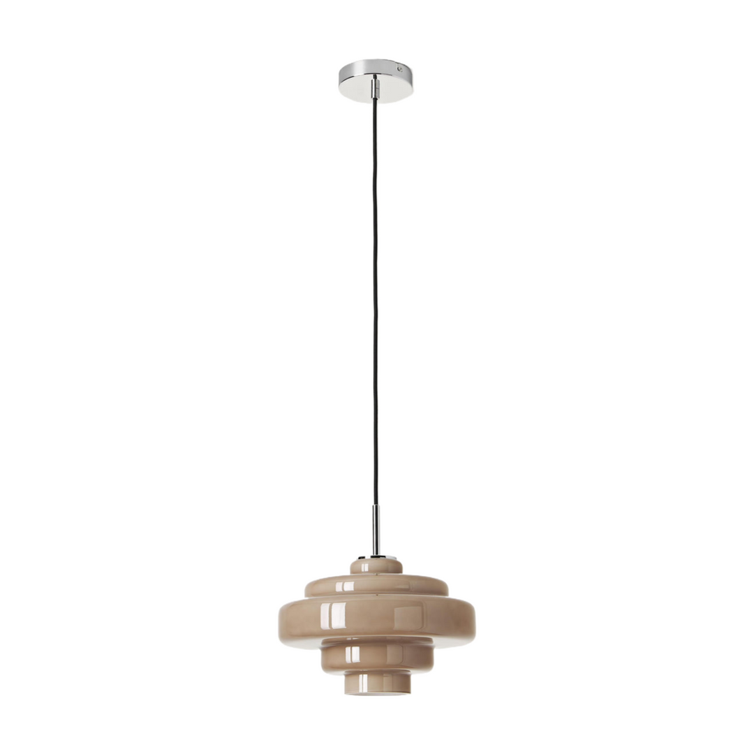 Koloro Modern Art-Inspired Curved Glass Pendant Fixture - Transitional Style Lighting for Living Spaces