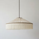 Bild in Gallery-Viewer laden, Beige Pleated Fabric Fringe Plug-In Pendant
