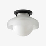 Bild in Gallery-Viewer laden, Hanton Aufputz-Deckenleuchte – Modernes minimalistisches Leuchtmittel mit Milchglas- und Metallschirm