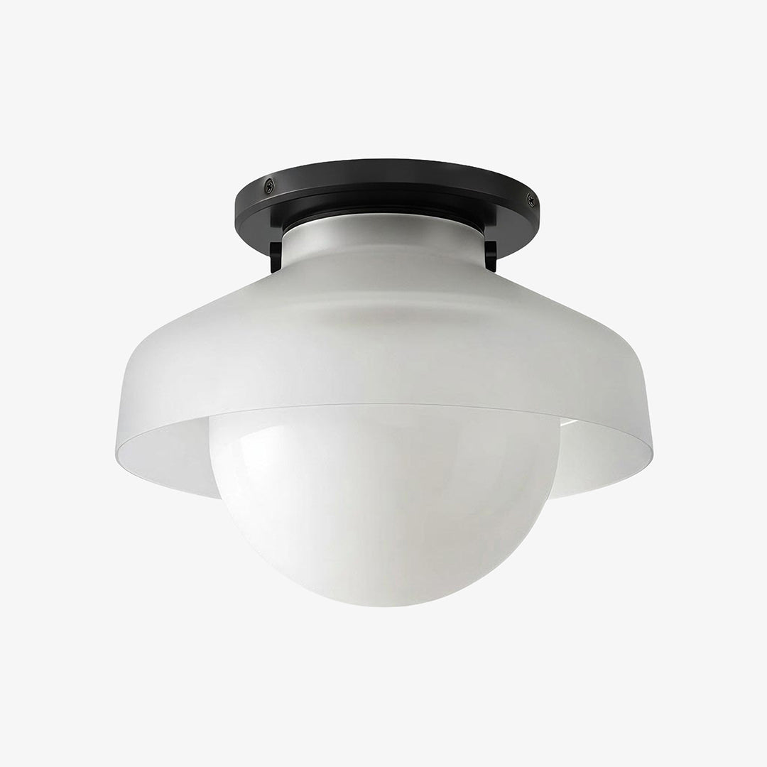 Hanton Aufputz-Deckenleuchte – Modernes minimalistisches Leuchtmittel mit Milchglas- und Metallschirm