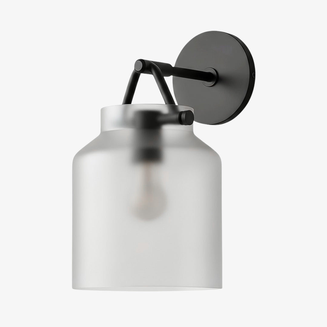 Applique murale minimaliste Hanton – Applique en verre lait vintage avec accent en métal