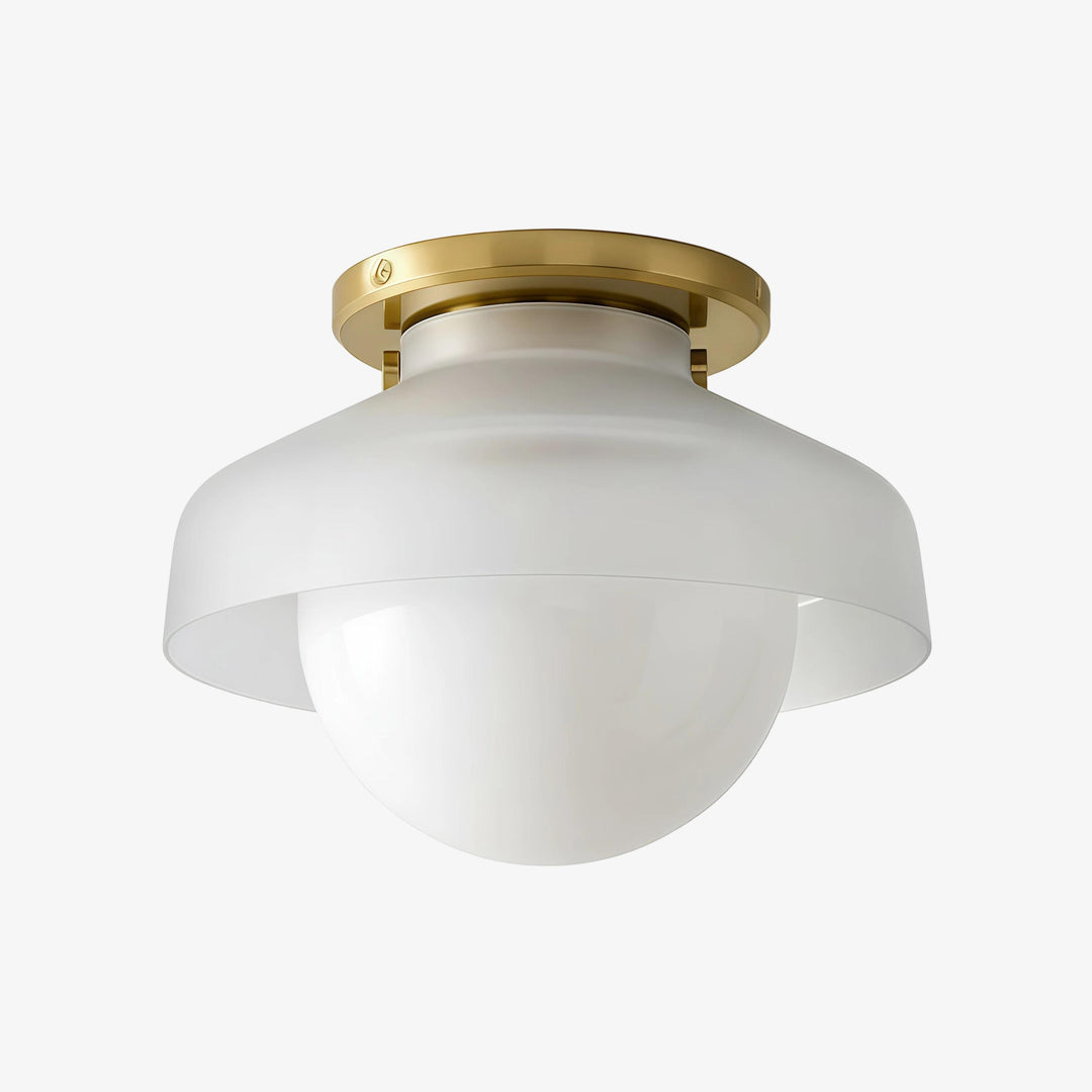 Hanton Aufputz-Deckenleuchte – Modernes minimalistisches Leuchtmittel mit Milchglas- und Metallschirm