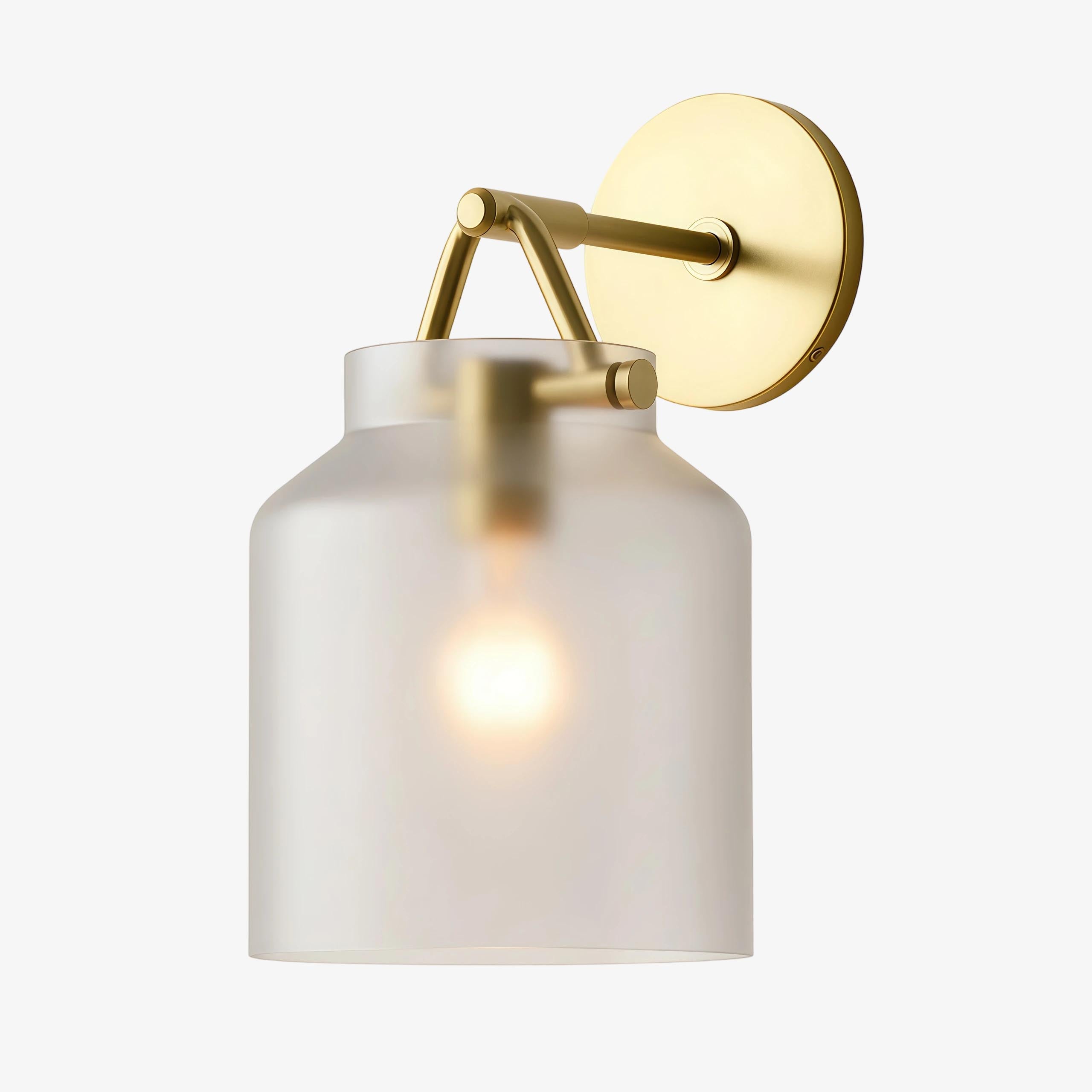 Hanton Minimalistische Wandleuchte – Vintage Milchglas-Wandleuchte mit Metallakzent