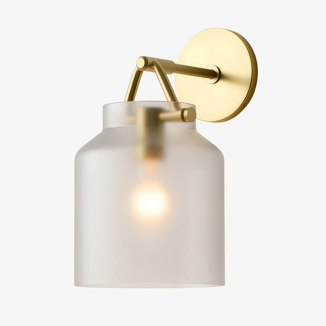 Applique murale minimaliste Hanton – Applique en verre lait vintage avec accent en métal