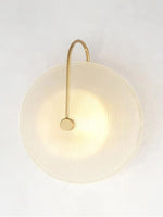 Bild in der Galerieansicht laden, Moderne Glas-Wandleuchte – Gerippte Glasleuchte mit Scheiben-Wandhalterung
