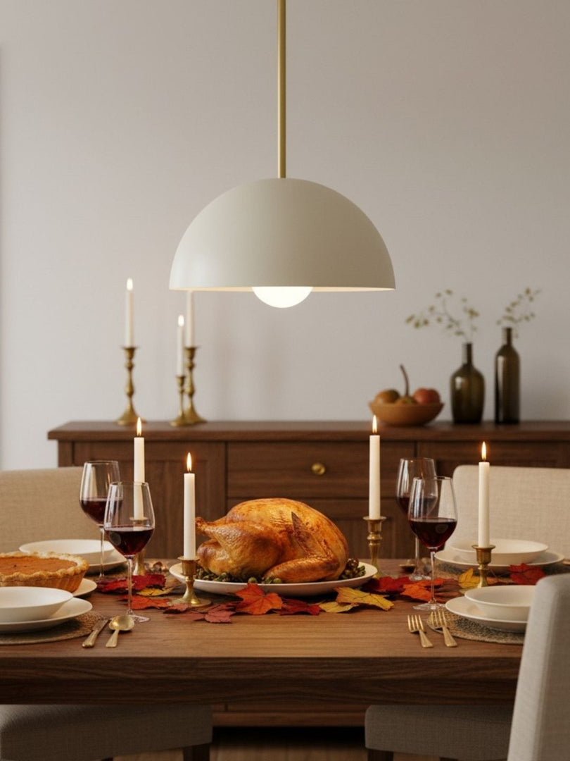 Metio Dome Pendant Light – Modern Brass Pendant for Kitchen & Dining