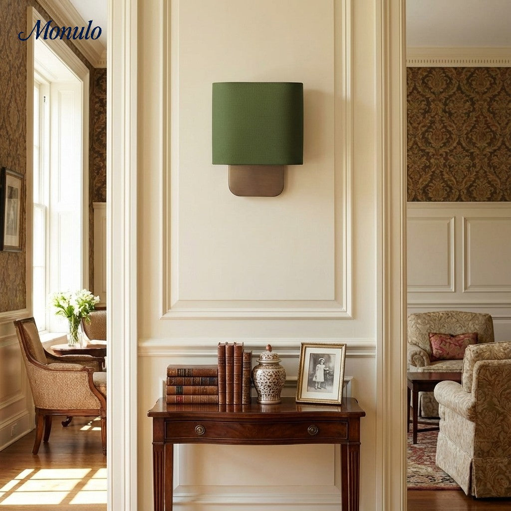 Nolvara Aleena Soft Fabric Luxe Metal Fabric Wall Sconce for Bedroom Reading Light