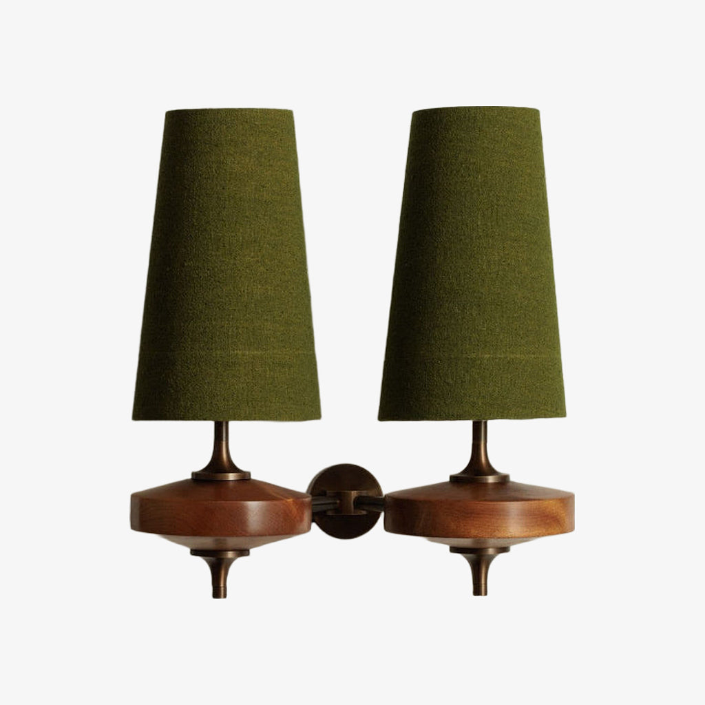 Aplique de pared Rowan Retro con pantalla de tela: iluminación clásica de tela para el dormitorio