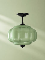 Load image into Gallery viewer, Eloise Scallop Vintage Milk Glass Semi Flush Mount Pendant Light