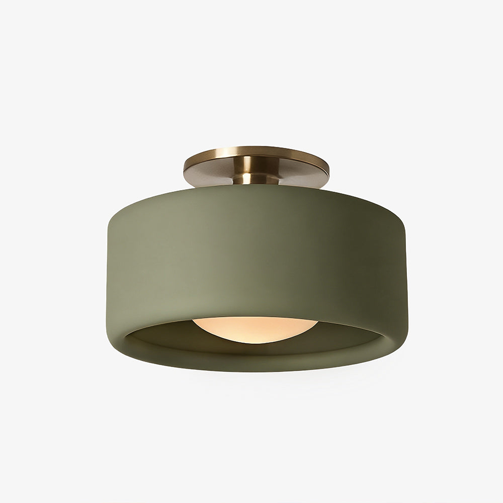 Cerova Contemporary Porcelain Flush Mount Ceiling Light – Soft Ambient Illumination for Hallways and Offices