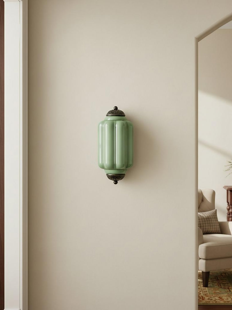 Vintage Milk Glass Flush Eloise Wall Sconce for Bedside Hallway