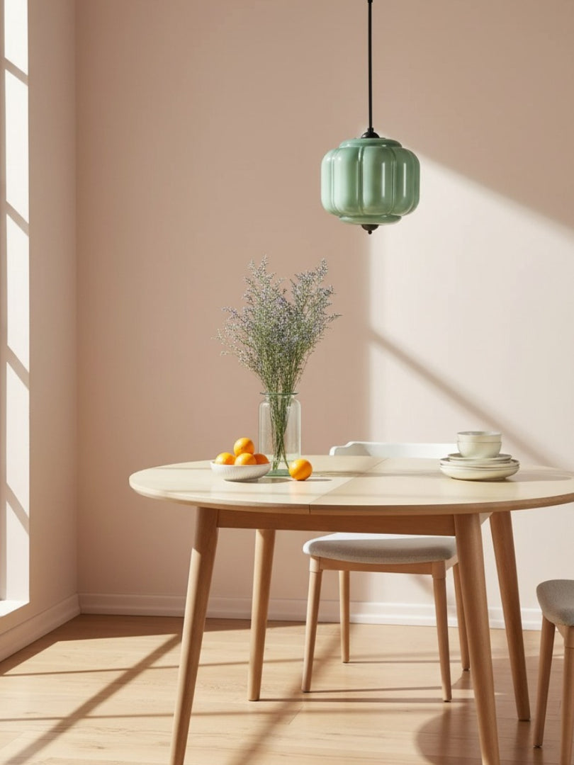 American Vintage Cream Glass Shade Shaped Eloise Chandelier