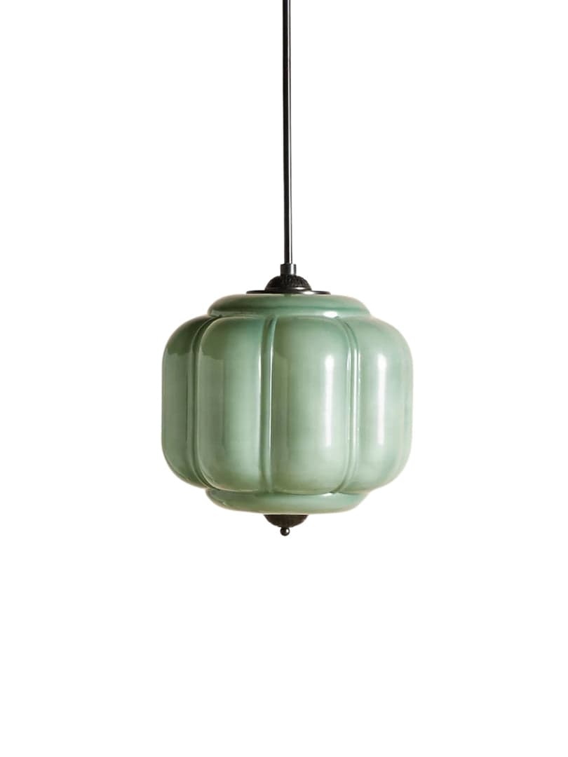 American Vintage Cream Glass Shade Shaped Eloise Chandelier