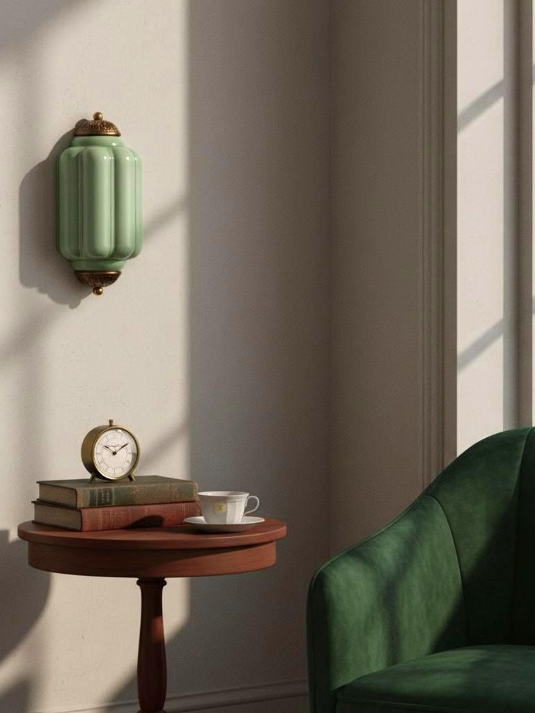 Vintage Milk Glass Flush Eloise Wall Sconce for Bedside Hallway