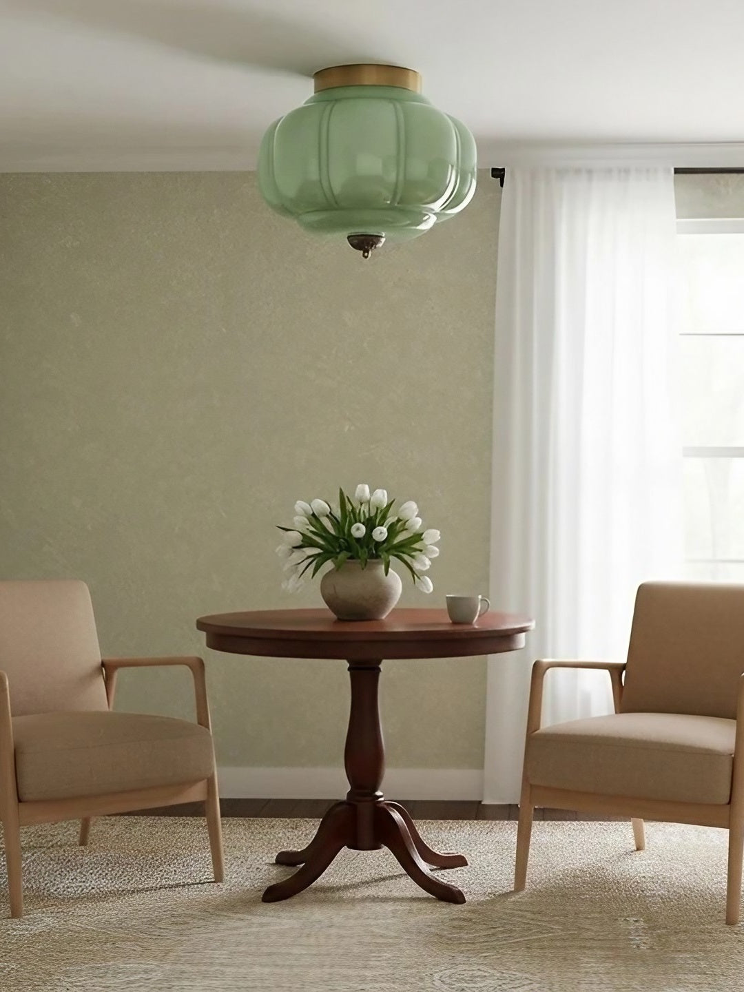 Retro Milk Semi Flush Mount Eloise Ceiling Light