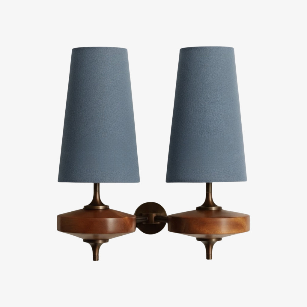 Aplique de pared Rowan Retro con pantalla de tela: iluminación clásica de tela para el dormitorio