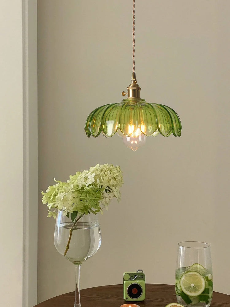 Retro Tulip Glass Pendant Light