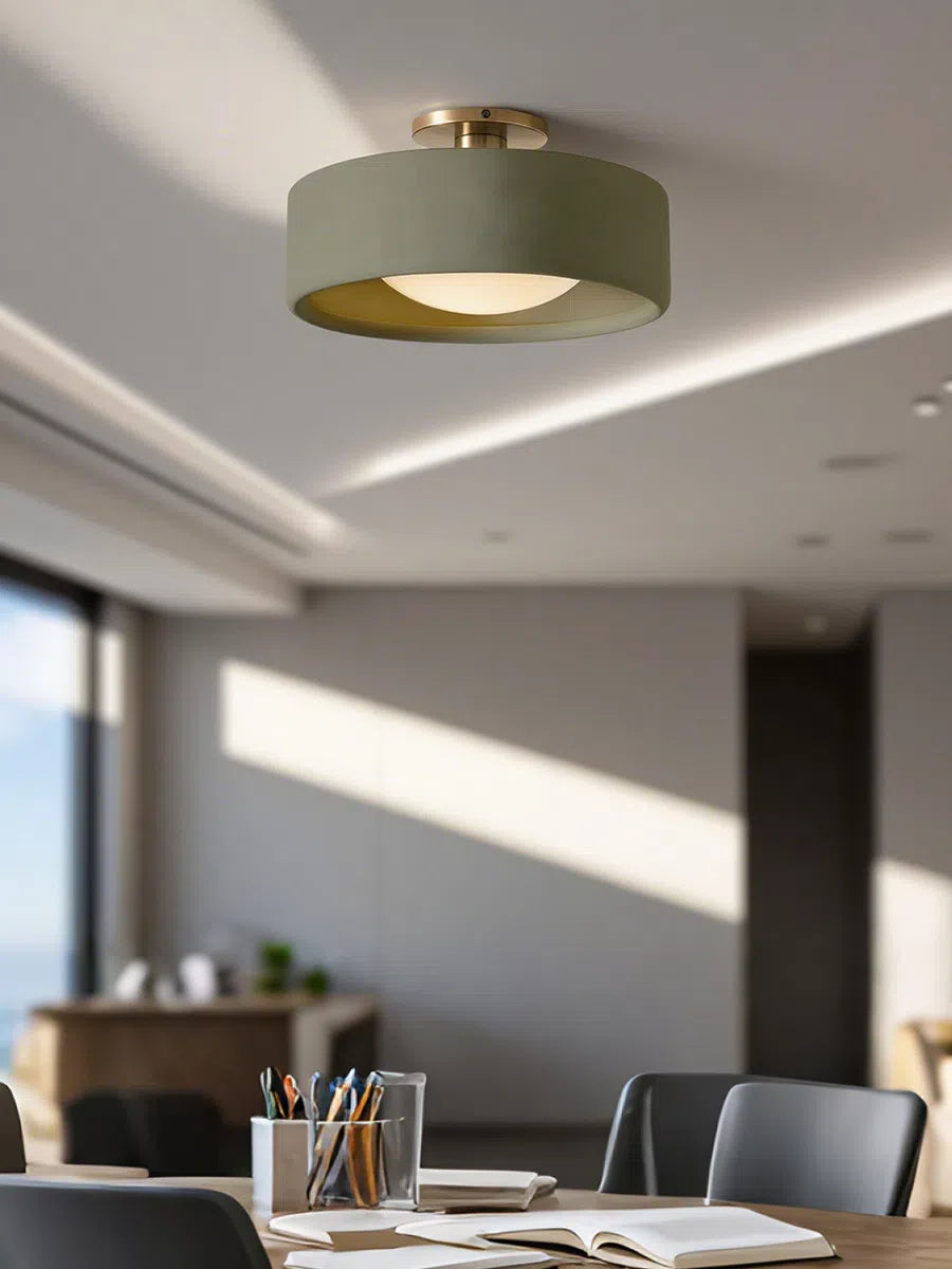 Cerova Porcelain Flush Mount Ceiling Light – Modern Low-Profile Fixture