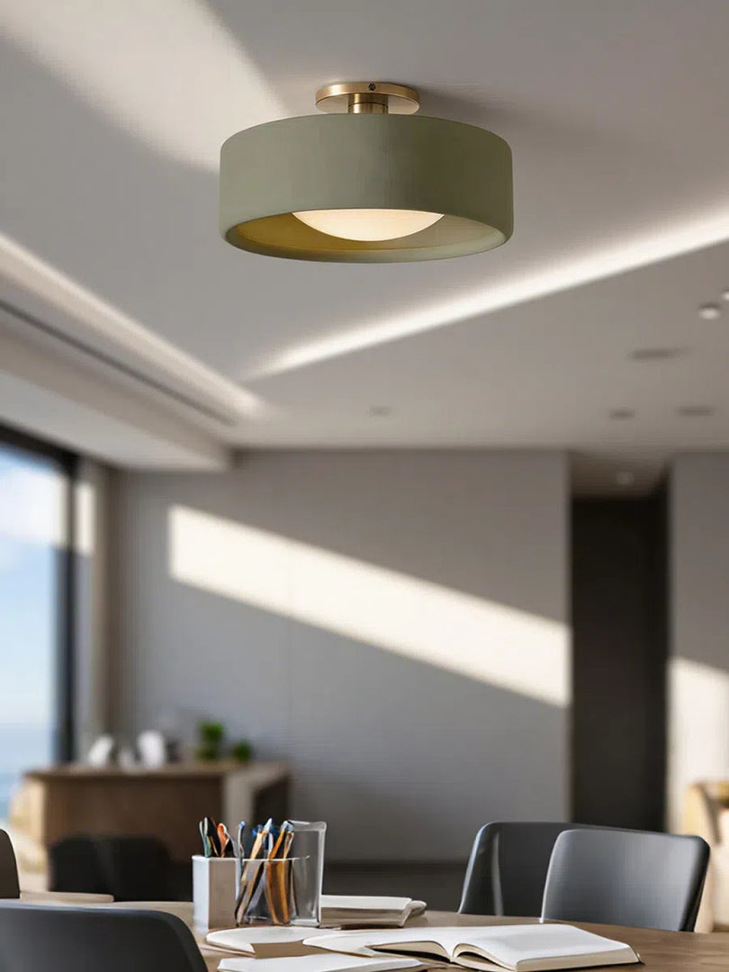 Lámpara de techo empotrada de porcelana: luminaria moderna de perfil bajo 