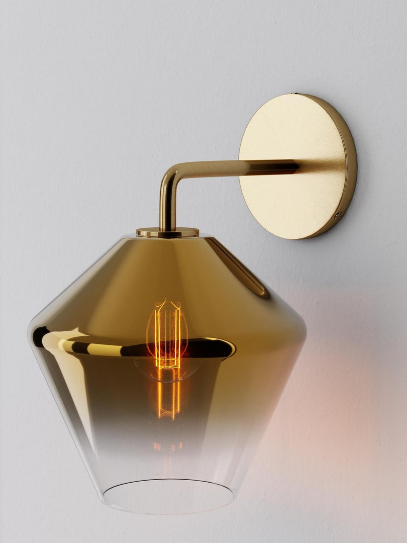 Merin Glass Wall Sconce - Modern Metal Frame for Ambient Lighting