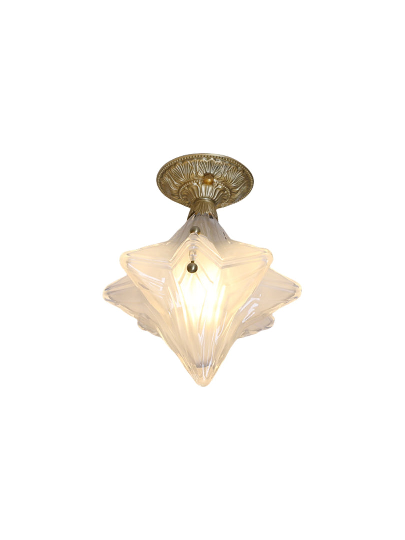 Plafonnier Art Déco Étoile – Luminaire en verre dépoli pour couloir et entrée – Astris Ceres 