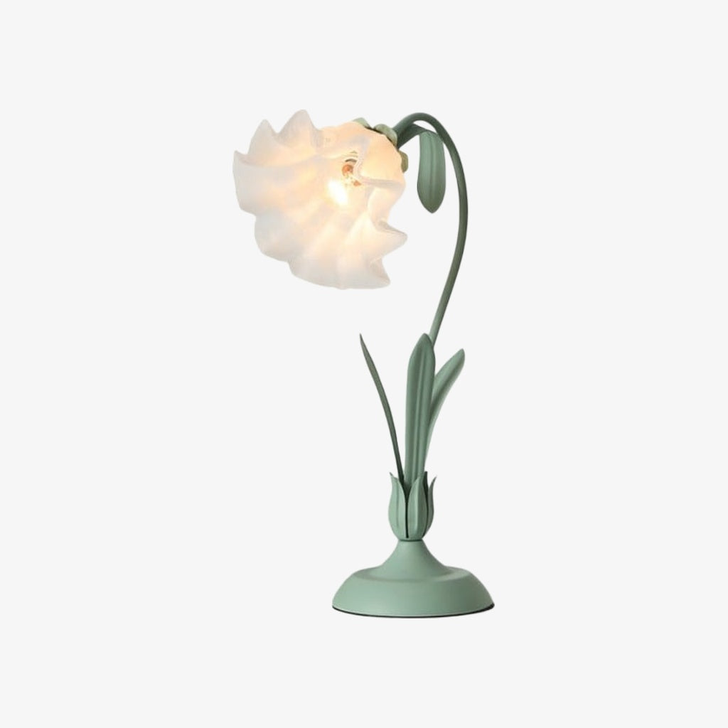 Verdoma Lily Flower Adjustable Table Lamp with Elegant Floral Shade for Bedroom and Living Room