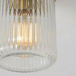 Load image into Gallery viewer, Rivora Textured Ribbed Glass Flush Ceiling Light — Elegant Low-Profile Fixture for Entryways
