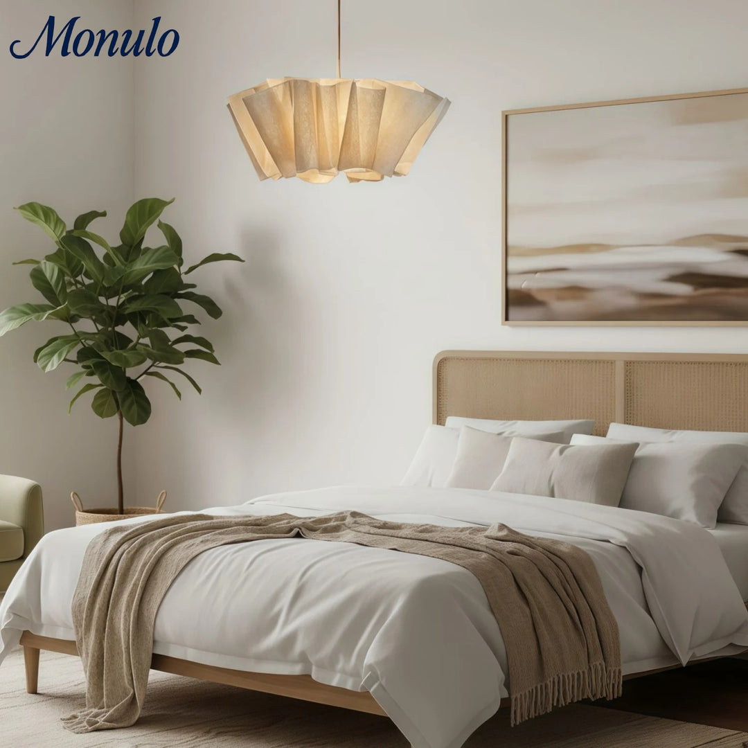 Oslan Pleated Fabric Pendant – Nordic Minimal Style Lighting for Dining Room