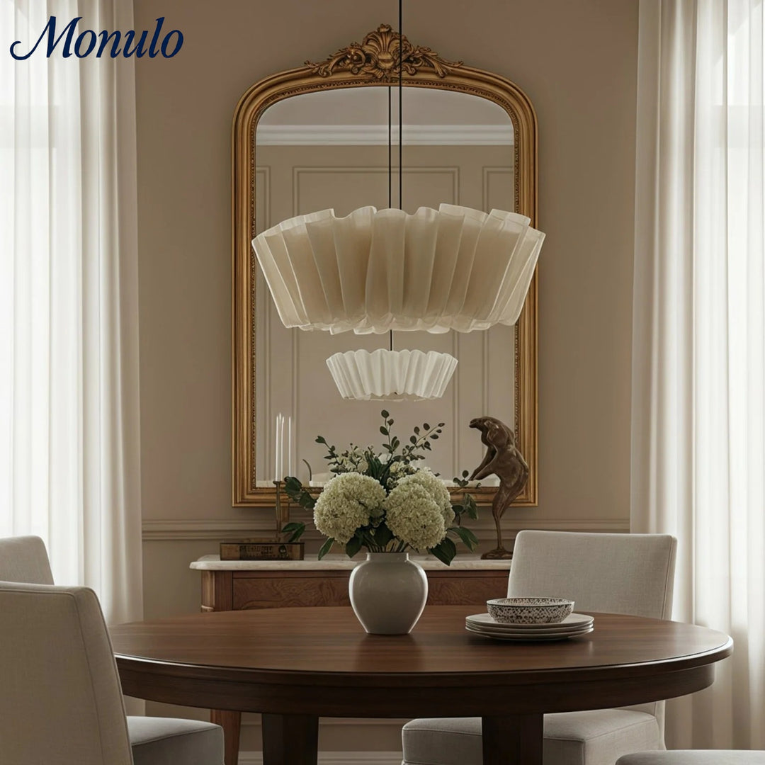 Oslan Pleated Fabric Pendant – Nordic Minimal Style Lighting for Dining Room