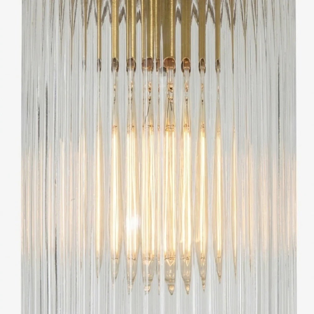Rivora Textured Ribbed Glass Flush Ceiling Light — Elegant Low-Profile Fixture for Entryways