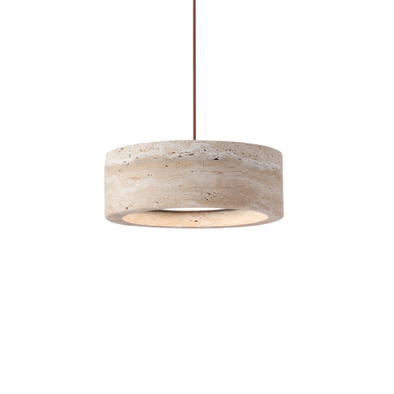 Kairis Travertine Natural Stone Pendant Light - Vintage Style Lighting for Dining and Living Spaces