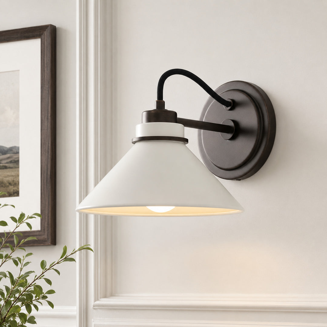 Aurenza Gebogene Arm Globe Wandlampe – Moderne Industrielle Wandleuchte für Badezimmer, Schlafzimmer und Flur