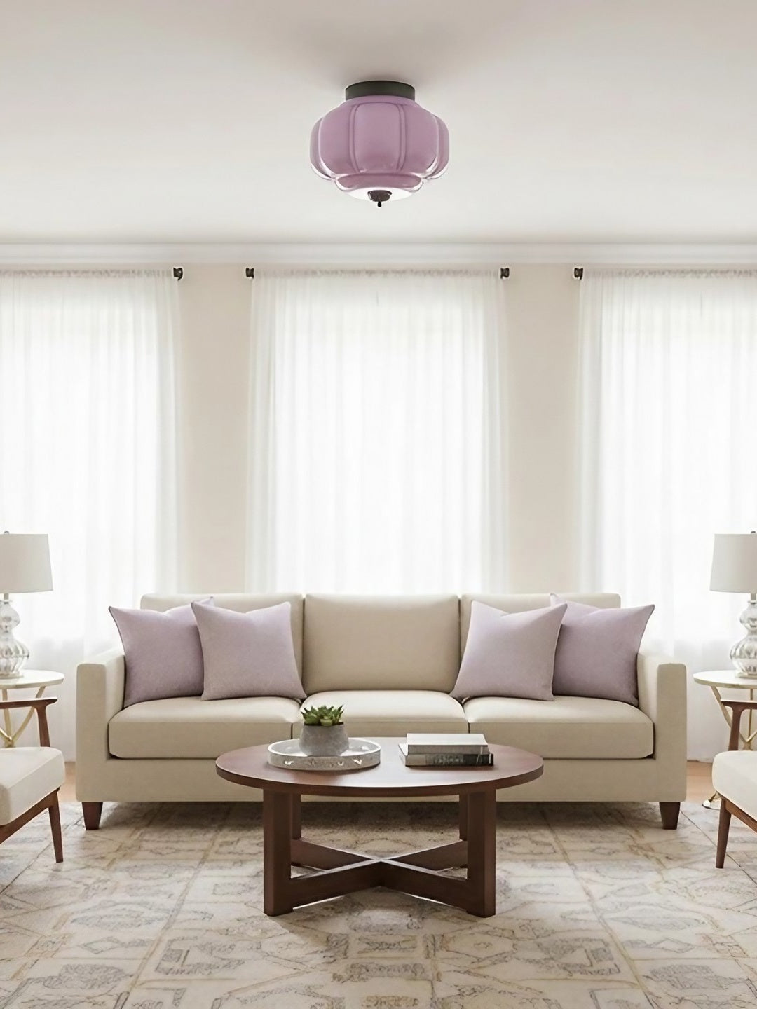 Retro Milk Semi Flush Mount Eloise Ceiling Light