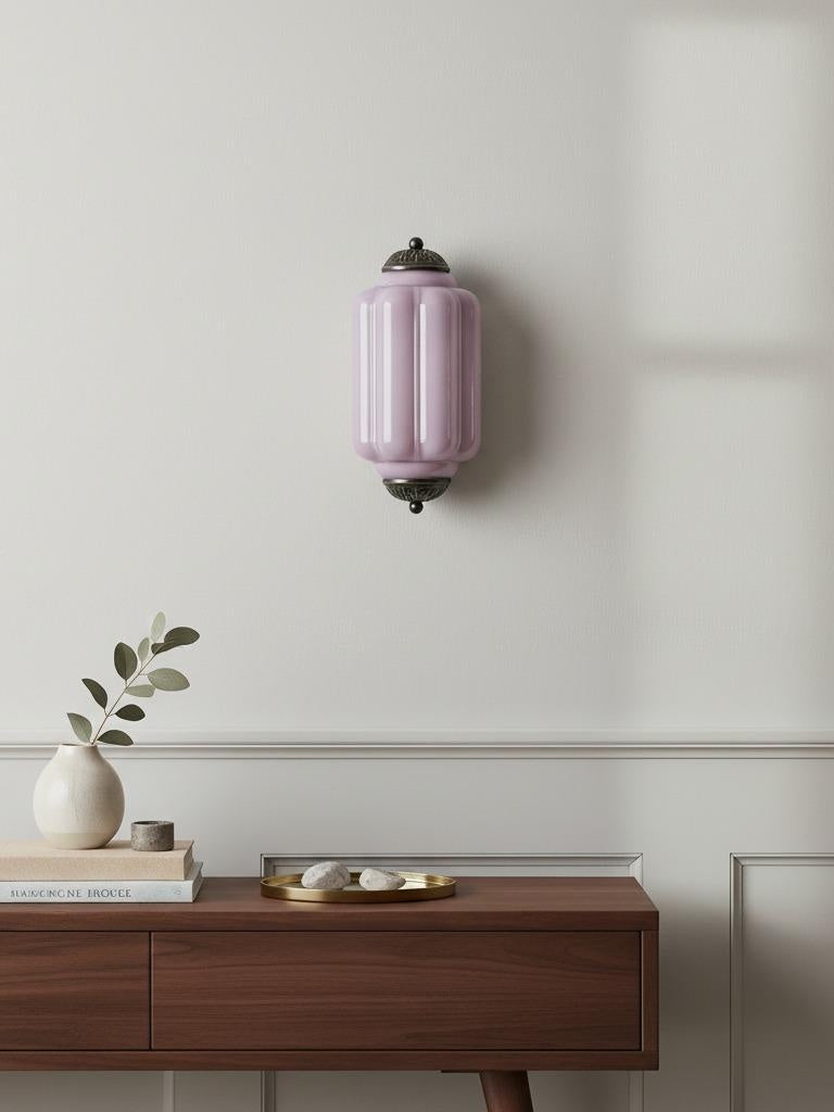 Vintage Milk Glass Flush Eloise Wall Sconce for Bedside Hallway