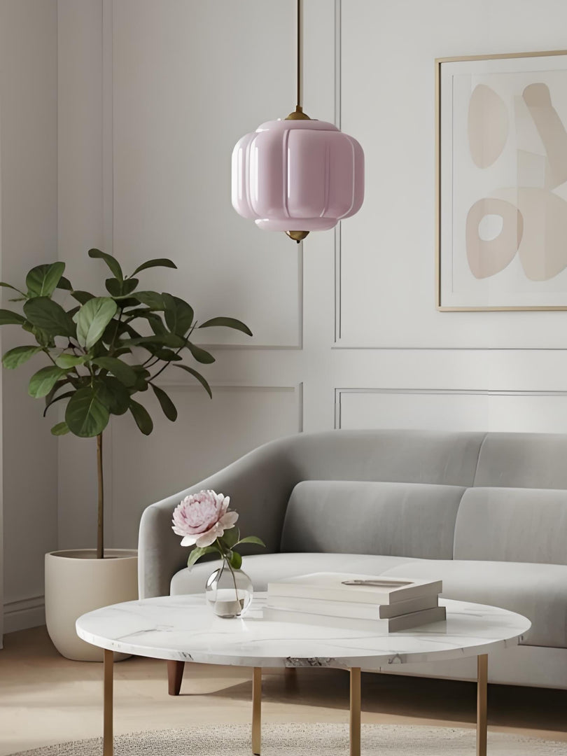 American Vintage Cream Glass Shade Shaped Eloise Chandelier