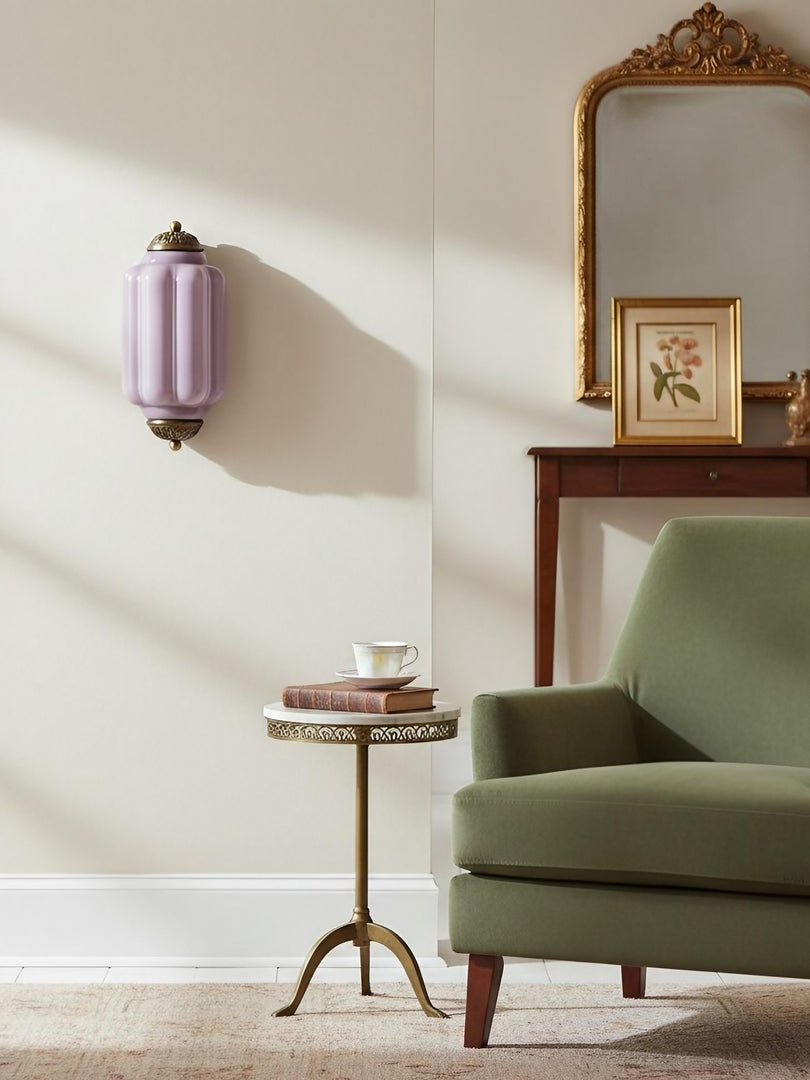 Vintage Milk Glass Flush Eloise Wall Sconce for Bedside Hallway