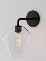Load image into Gallery viewer, Merin Glass Wall Sconce - Modern Metal Frame for Ambient Lighting
