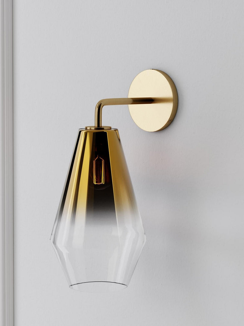 Merin Glass Wall Sconce - Modern Metal Frame for Ambient Lighting