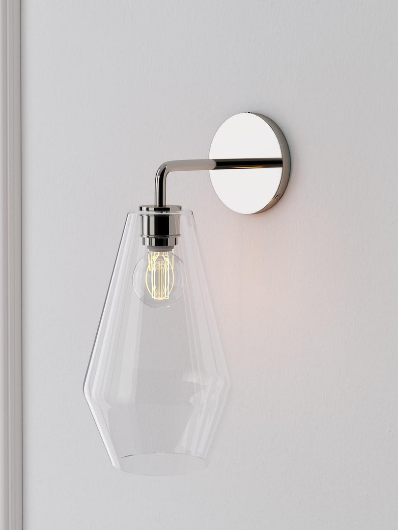Merin Glass Wall Sconce - Modern Metal Frame for Ambient Lighting