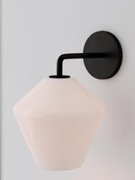 Load image into Gallery viewer, Merin Glass Wall Sconce - Modern Metal Frame for Ambient Lighting
