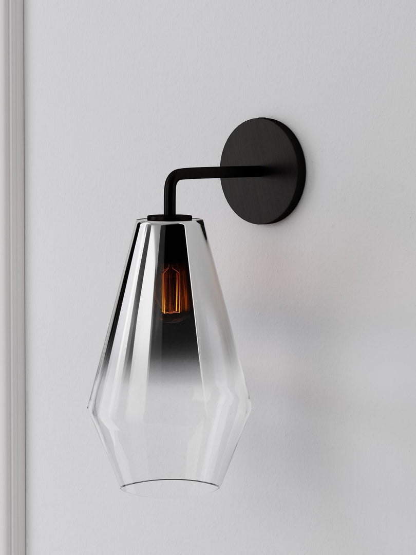 Merin Glass Wall Sconce - Modern Metal Frame for Ambient Lighting