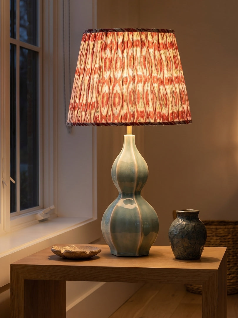 Lámpara de mesa de cerámica orgánica Thalune con calabaza - Iluminación estilo Japandi para mesitas de noche del dormitorio